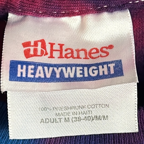 Set of 2 Tie Dyed Retro Hanes Heavyweight Preshrunk Cotton Short Sleeve Tees - Picture 3 of 8